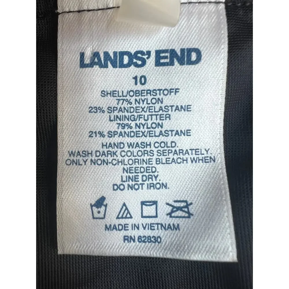 LANDS' END WOMENS SIZE 10 SWIM BIKINI BRIEF SWIM BOTTOM BLACK